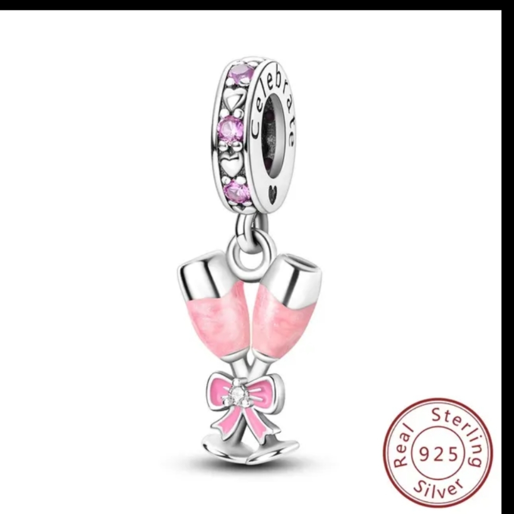 Champagne dangle charm